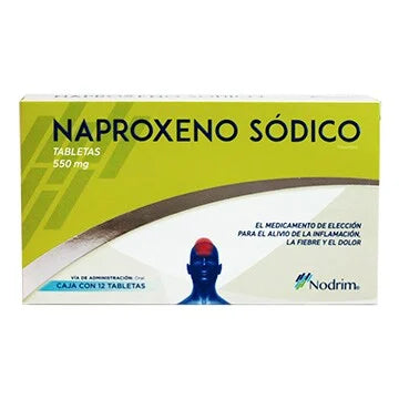 NAPROXENO SÓDICO TABLETA 550mg Auxiliar Para Alivio De la Inflamación, La Fiebre Y El Dolor