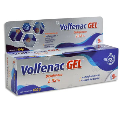 Volfenac Gel Diclofenaco 2.32% by EA-Market, showing the gel tube with packaging and applicator tip on a white background.