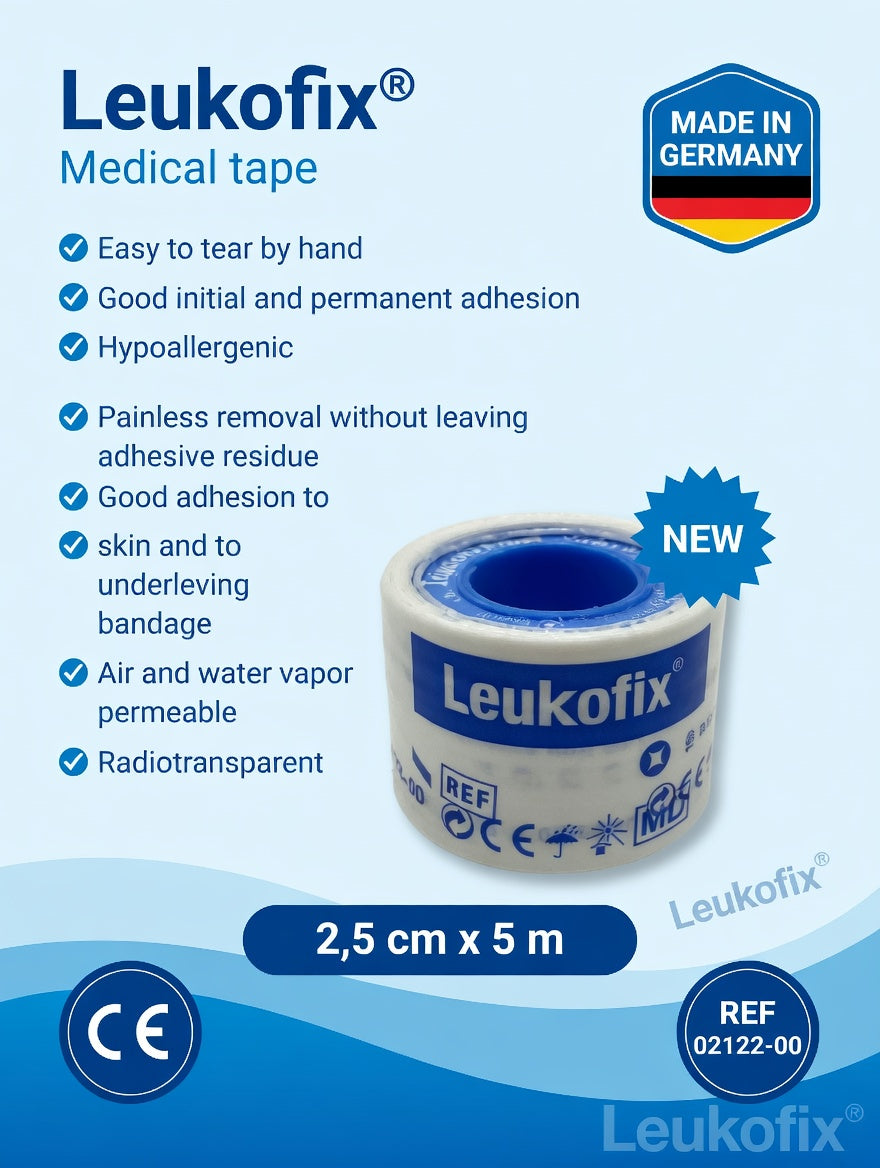 Leukofix 2,5cm x 5m transparent hypoallergenic surgical tape